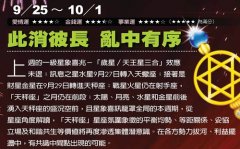 【玛法达看星星9/25-10/1此消彼長 亂中有序】